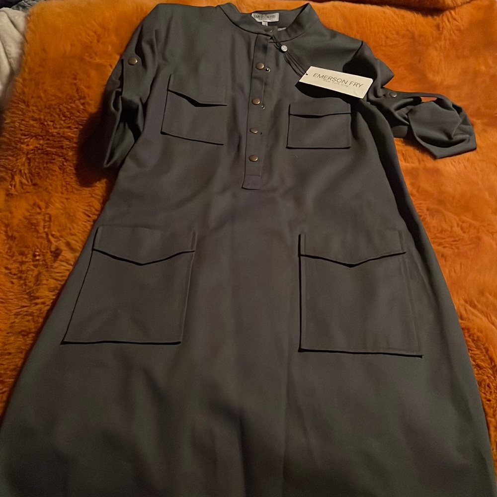 Emerson Fry Gray Button-Down Dress